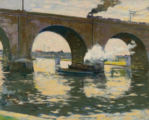 Artwork by John Dull, The Bridge (Philadelphia), Made of Oil on canvas