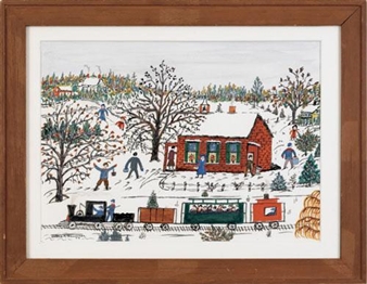 Winter landscape with train - Hattie K. Brunner