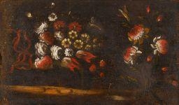 STILL LIFE WITH MIXED FLOWERS, and 1 more work by Neapolitan School, 18th Century, 18th century