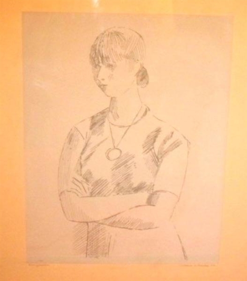 Femme les bras croisés by Albert Chavaz, 1967