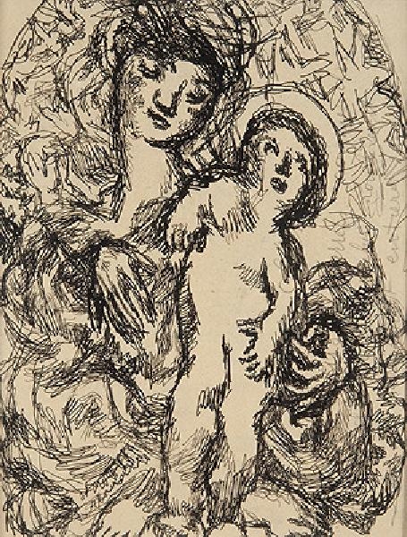 La Vierge et l'enfant by Louis Soutter