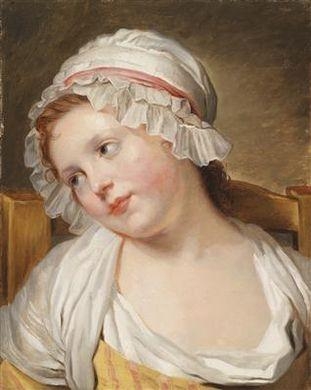 La Petite Soeur, a contemplative young girl by Jean-Baptiste Greuze