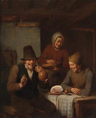 Cheerful Group at the Inn by Charles Venneman, 1846