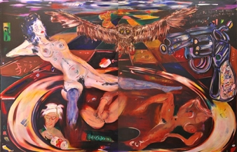 Painting with Heart Meridian (diptych) - Rodney Pople