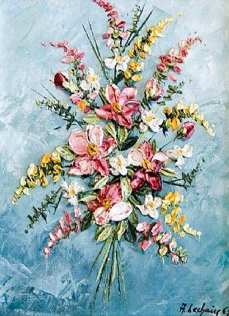 Artwork by Adrien Lechair, Flower Piece, Made of Oil on canvas