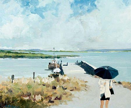 Artwork by Alex McKenna, Late for the Wedding, Inis Biggle, Made of Oil on board