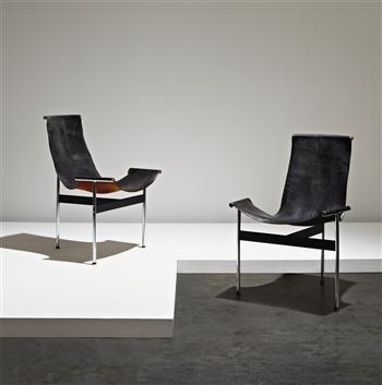 Pair of "T-chairs," model no. 3LC by William Katavolos, Douglas Kelley, Ross Littell, circa 1952