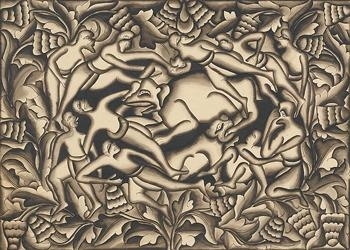 Men and Animals Fighting in Jungle by Goesti Gede Raka