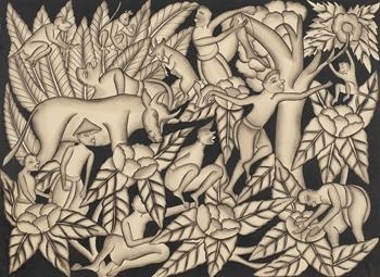 Monkeys, Men and Oxen by Goesti Gede Raka