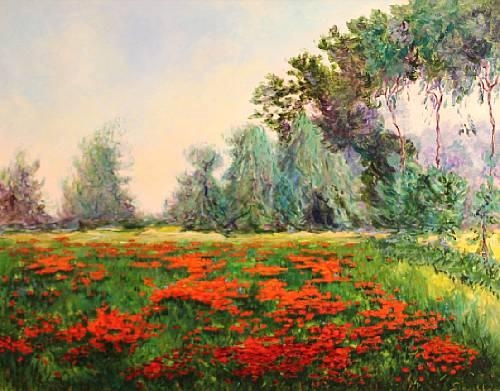 Artwork by Patricia Seidler, Field of poppies, Made of oil on canvas