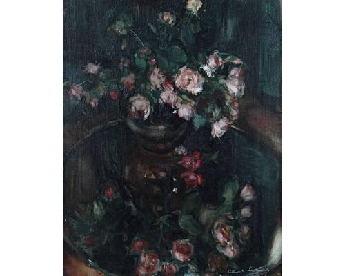 Still life of flowers by Clement Serneels, 1949