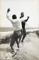 Micky Spillane Fencing on the Beach (for Life Magazine) by Arthur Rickerby, 1961