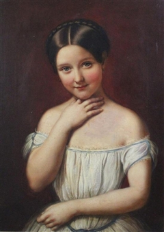 Portrait of a young lady - Julius Isaak Jacob Sr.