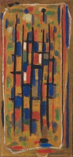 COMPOSITION ROUGE, BLEU, JAUNE by Roger Bissière, 1953