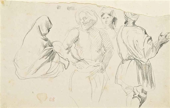 Study of Moroccan figures by Eugène Delacroix