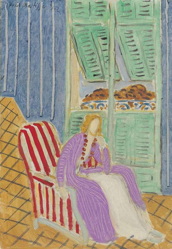 Artwork by Henri Matisse, La robe violette, Made of oil on canvas