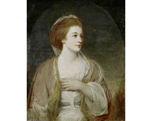 George Romney | Portrait of a lady, said to be Frances Woodley, half ...