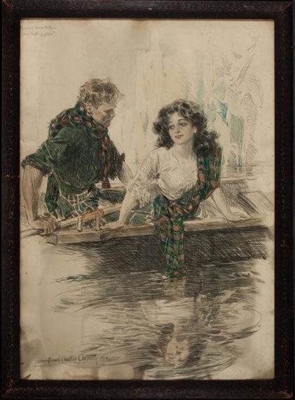 My Looking Glass, story illustration by Howard Chandler Christy