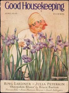 Little Girl with Irises, Good Housekeeping cover by Jessie Willcox Smith, 1930