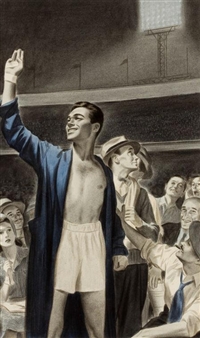 Winning Wave, Saturday Evening Post story illustration - Hy Rubin