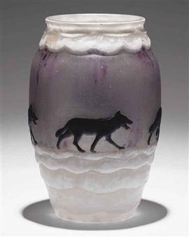 LES LOUPS DANS LA NEIGE VASE - Gabriel Argy-Rousseau