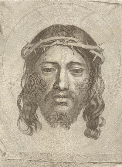 Artwork by Claude Mellan, Le Sainte Face (Veronica's Veil), Made of Engraving
