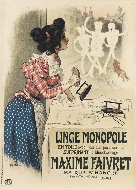 Artwork by Eugène Roedel, Plakat: Linge Monopole, Made of Lithograph in colors