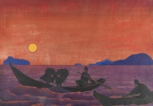 And We Continue Fishing from the series Sancta by Nicholas Roerich, 1922