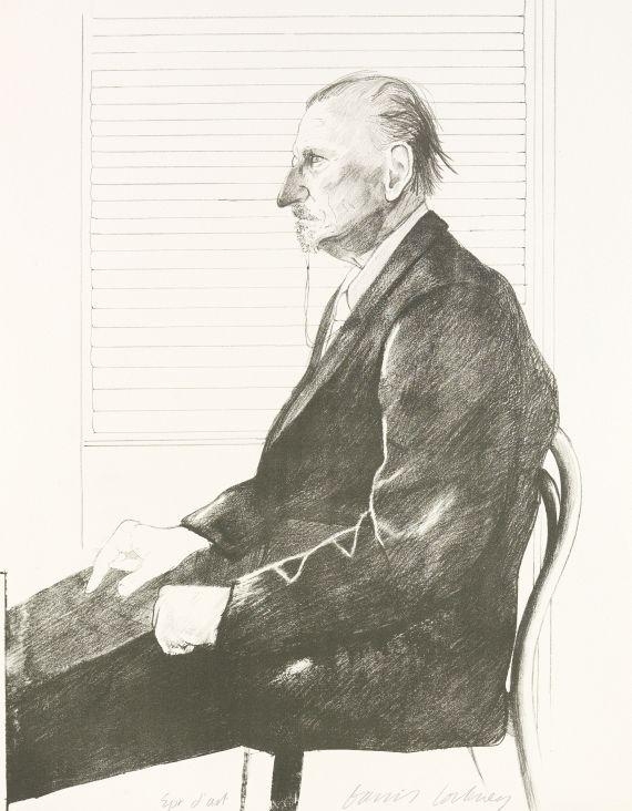 Artwork by David Hockney, Portrait Felix H. Man (The print collector), Made of Lithograph