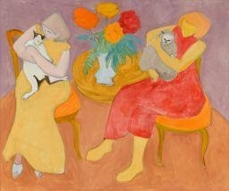 UNTITLED (WOMEN AND CATS) by Sally Avery, 1975