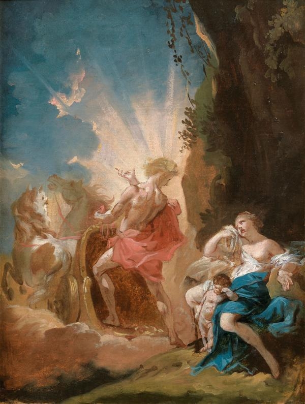 Artwork by Michel-Francois Dandré-Bardon, Phaëton conduisant le char d'Apollon, Made of canvas