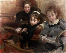 Madame Alfred Lenoir and her two daughters - Albert Besnard