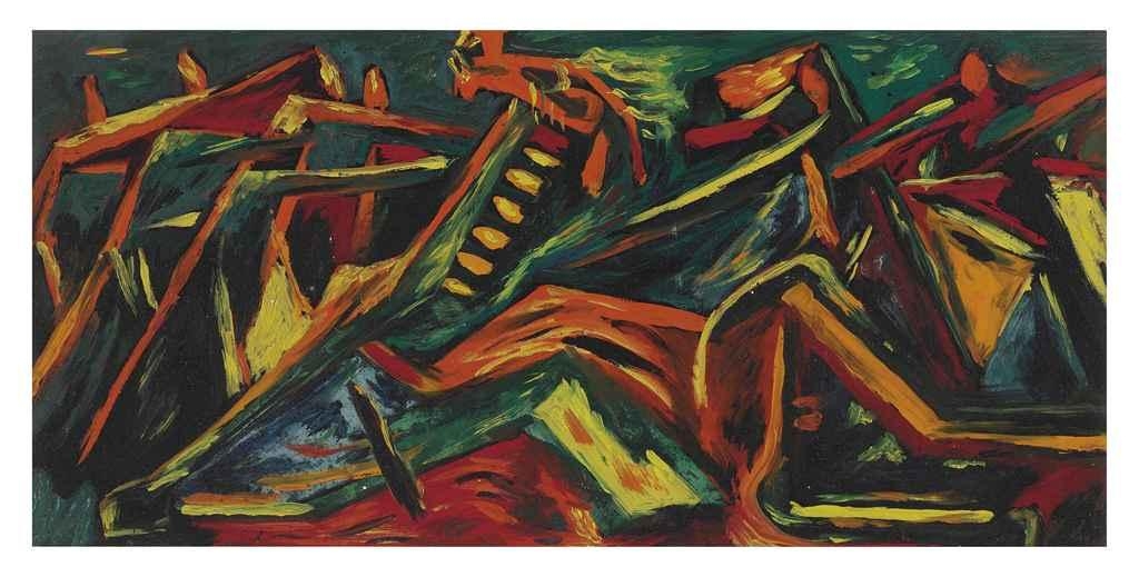 Jackson Pollock Composition with Horse at Center (1934 1938