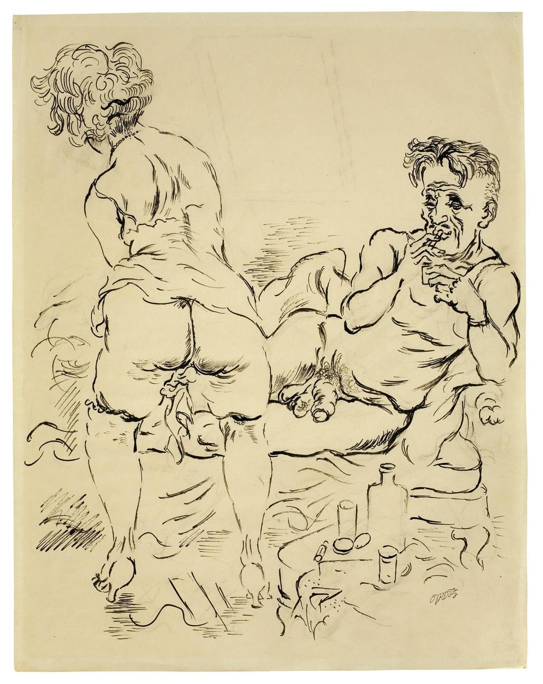 Artwork by George Grosz, Ohne Titel (Paar), Made of Pen and India ink on paper