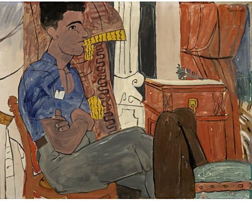 Young man facing to the right by Yannis Tsarouchis