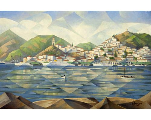 View of Poros by Kostas Plakotaris, 1962