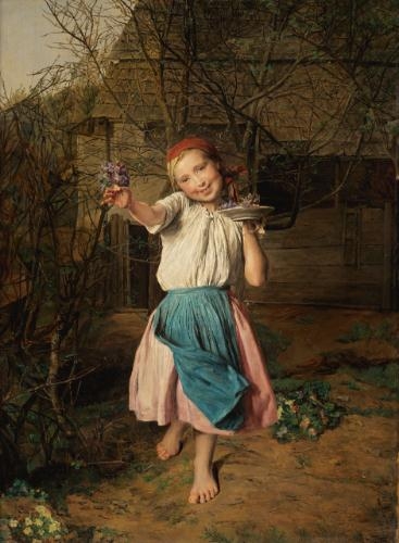 Das Veilchenmädchen (The violet girl) by Ferdinand Georg Waldmüller, 1865