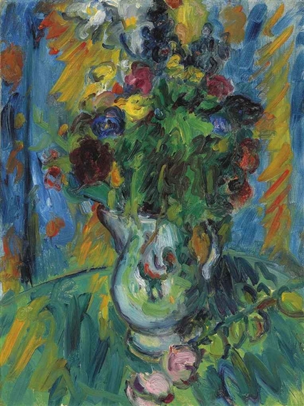 Still life with flowers by Matthew Arnold Bracy Smith, circa 1940s