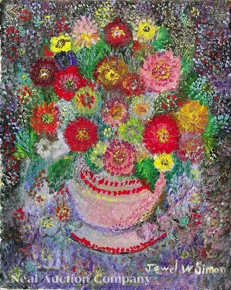 Still Life of Flowers by Jewel Alma Woodard Simon