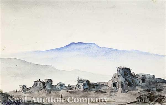 Bay of Naples with View of Mt. Vesuvius in the Background by C. Astorri