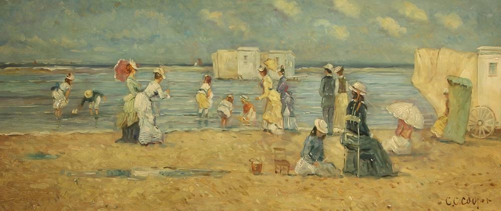 Artwork by Colin Campbell Cooper, Beach Scene, Made of oil on panel