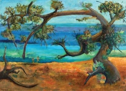 Artwork by Philippe Granat, Landscape in Southern France, Made of Oil on canvas