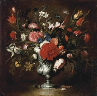 Vaso di fiori con peonie e iris - Stefano Camogli