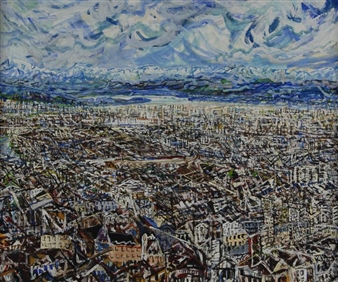 Stadt Zürich, Blick von der Waid - Karl Iten