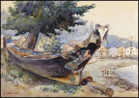War Canoe, Alert Bay by Emily Carr, 1908