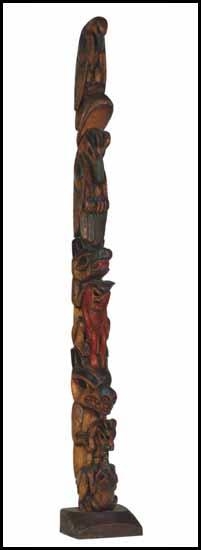 Model Totem Pole by Alfred Wesley, circa 1900-1910
