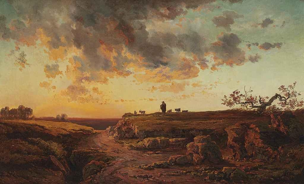 George Inness | The Goat Herder (Circa 1853) | MutualArt