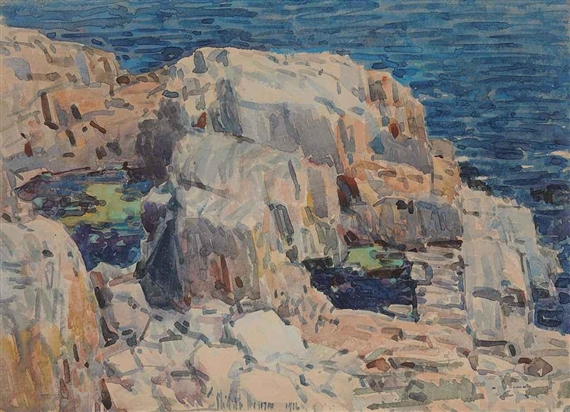 Rocks at Appledore, Isles of Shoals by Childe Hassam, 1916