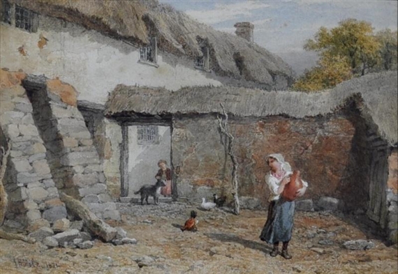 A Devon Farm by John Henry Mole, 1874