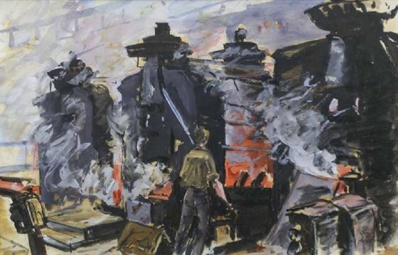 Lysaght's Springhill Works, Tandem Hill by Roy Dalgarno, 1944